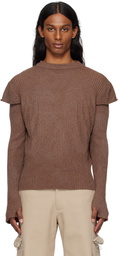 Charlie Constantinou Brown Light Knit Long Sleeve Sweater