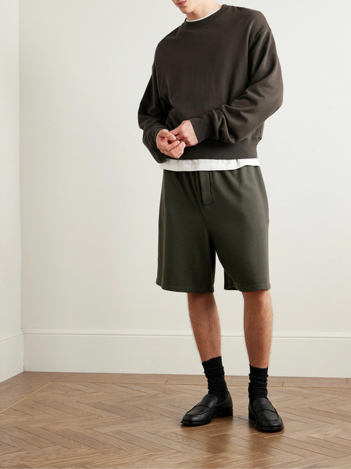 The Row - Saston Cotton and Cashmere-Blend Jersey Sweatshirt - Brown