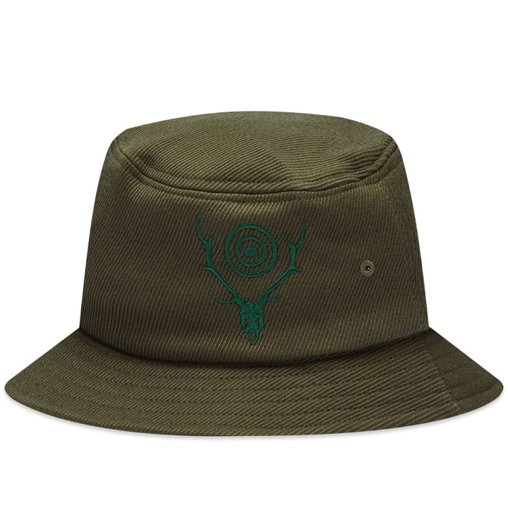 Photo: South2 West8 Men's Logo Bucket Hat in Green