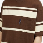 Comme des Garçons Homme Men's Horizontal Stripe Pocket T-Shirt in Brown/Cream
