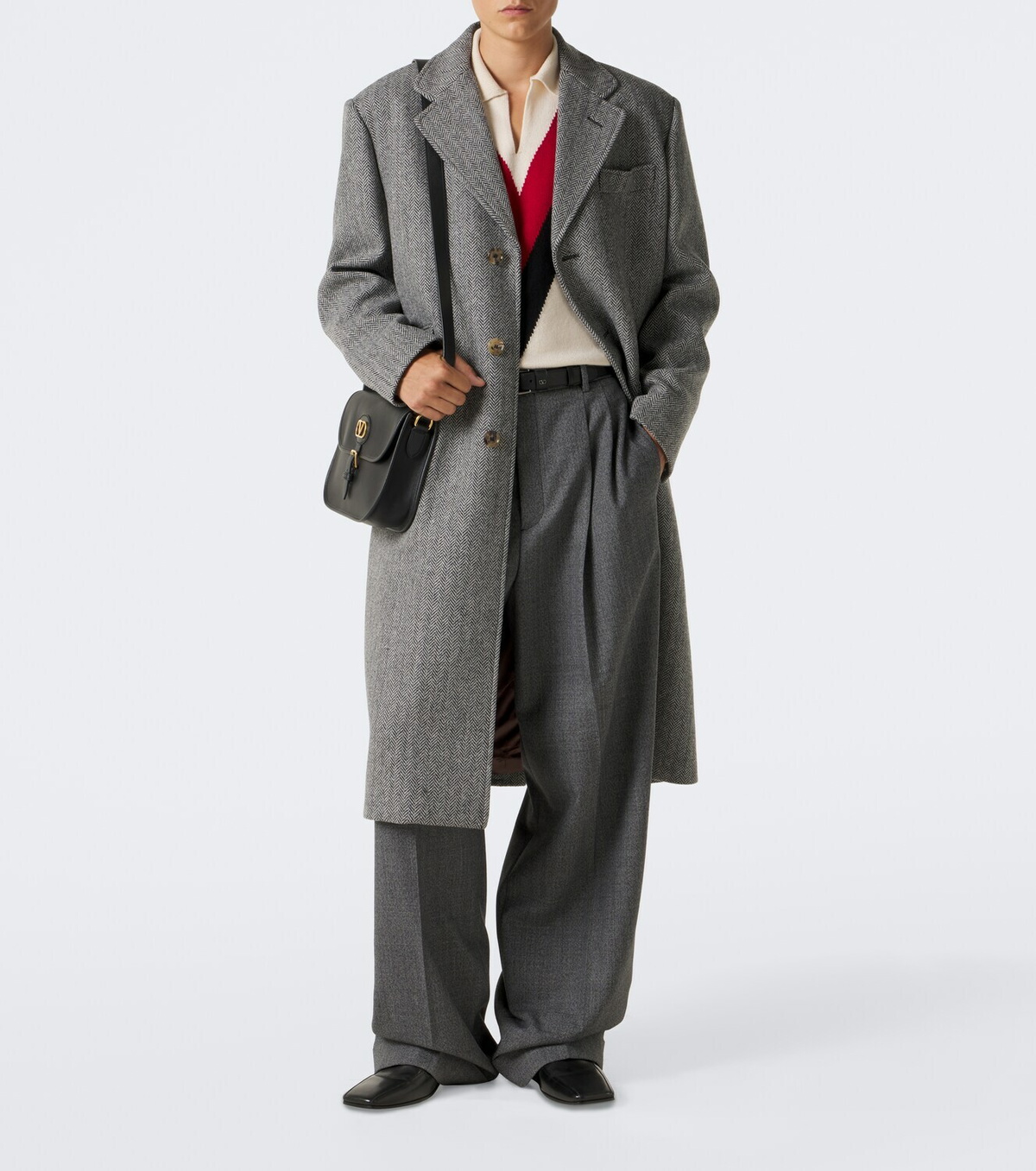 Valentino Herringbone virgin wool coat