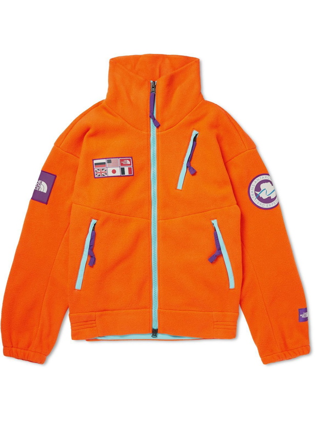 Photo: The North Face - TAE Logo-Appliquéd Shell-Trimmed Fleece Jacket - Orange