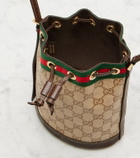 Gucci Web Stripe Mini GG canvas bucket bag