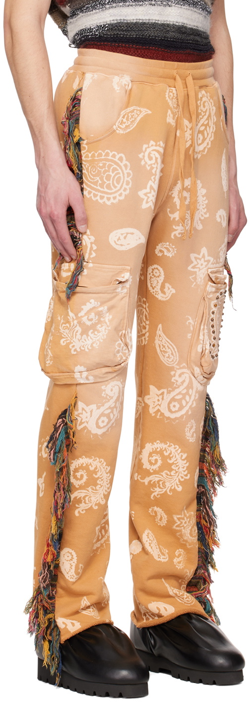 Alchemist Tan Printed Cargo Pants