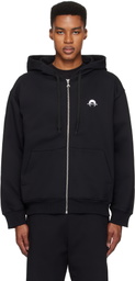 Marine Serre Black Moon Logo Fleece Zipped Hoodie