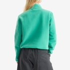 Sporty & Rich Women's Serif Logo Polar Sweatshirt in Spring Green Cream