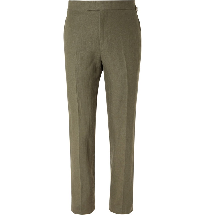 Photo: Kingsman - Slim-Fit Linen Suit Trousers - Green