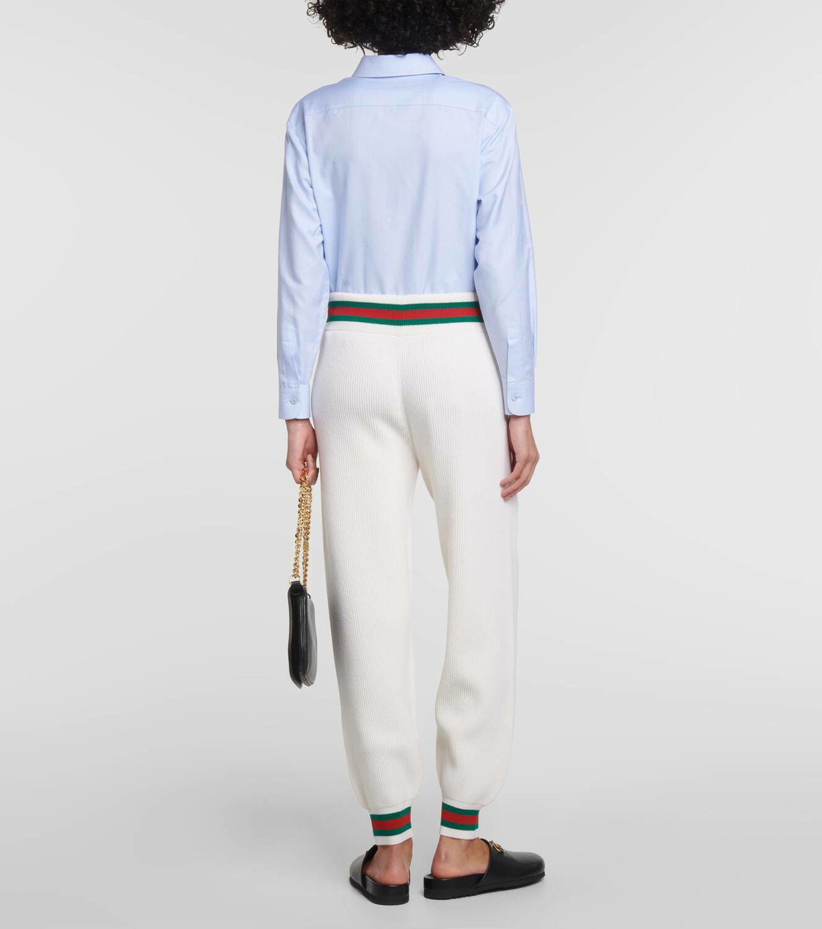 Gucci Ribbed-knit wool sweatpants