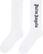 Palm Angels White Classic Logo Socks