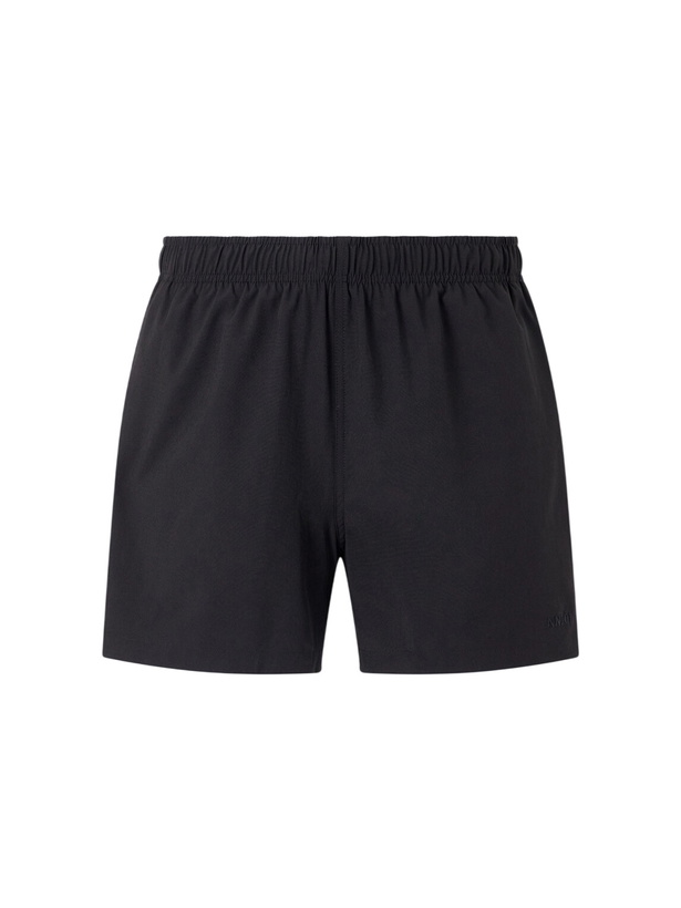 Photo: NN07 - Holiday 10039 Straight-Leg Short-Length Recycled-Shell Swim Shorts - Black