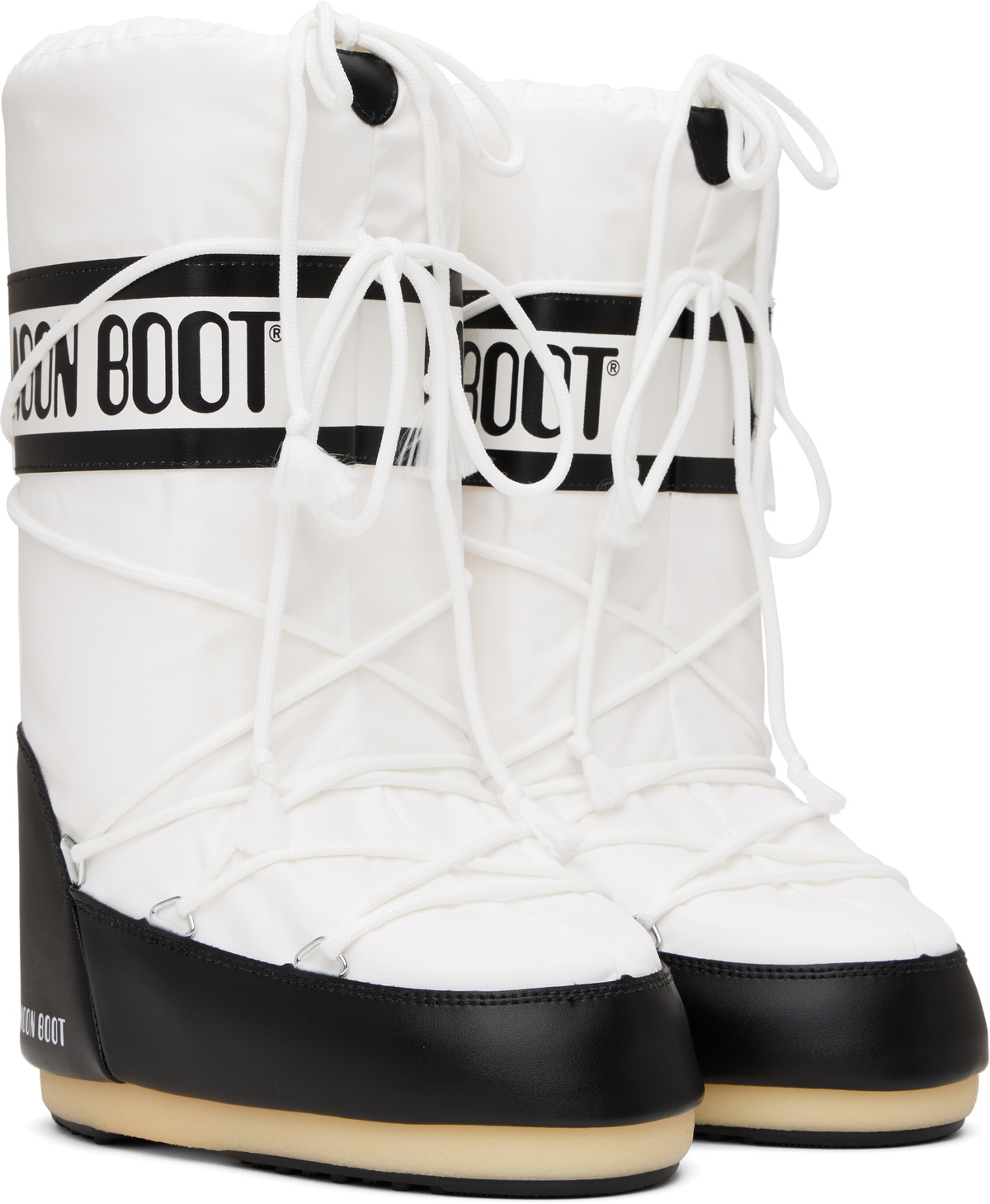 Moon Boot Black & White Icon Nylon Boots Moon Boot