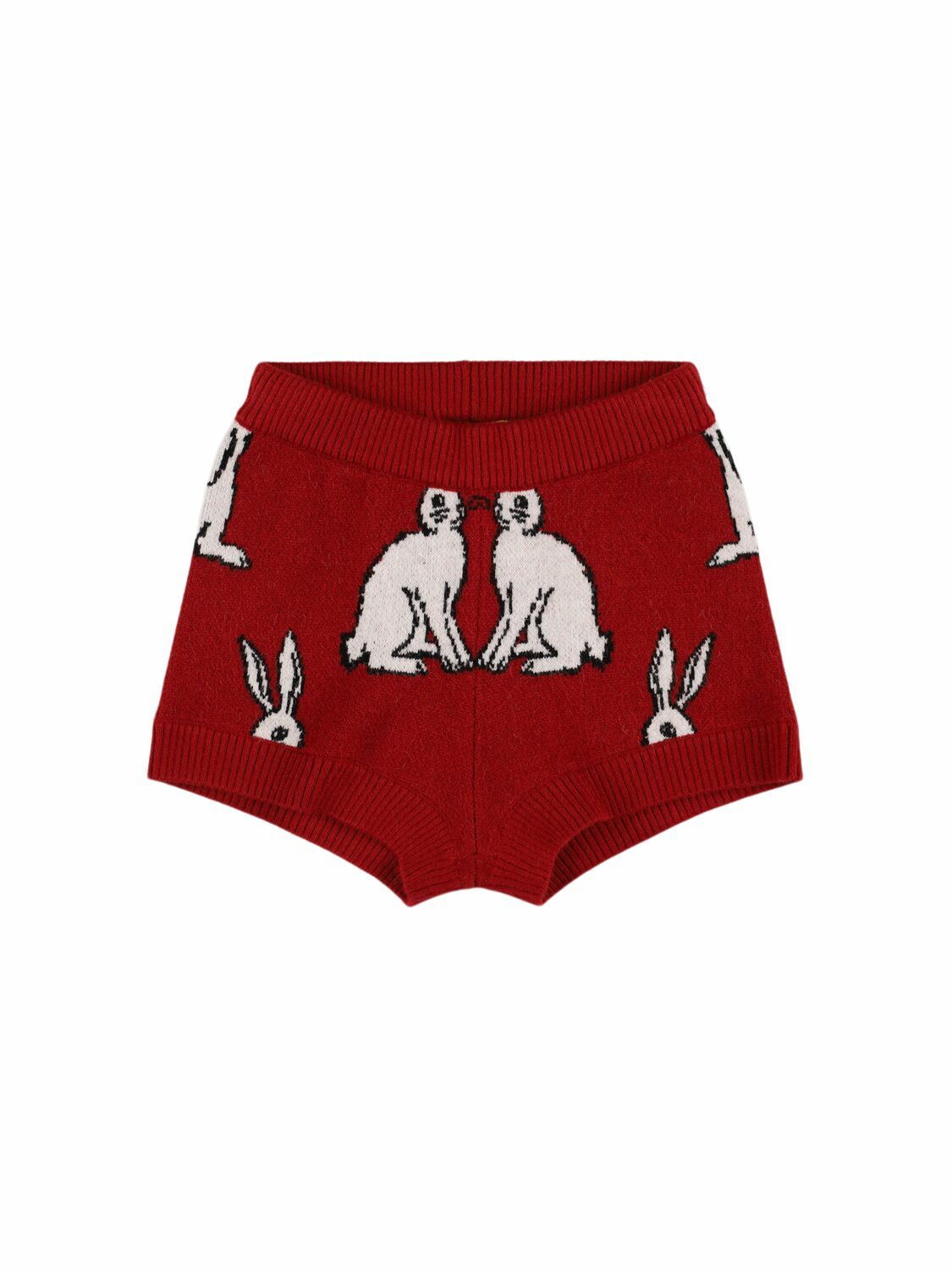 MAISON MANGOSTAN Rabbit Print Viscose Blend Knit Shorts