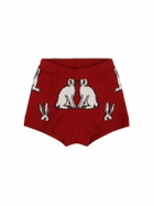 MAISON MANGOSTAN Rabbit Print Viscose Blend Knit Shorts