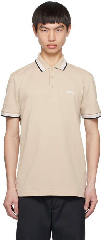 Photo: BOSS Beige Embroidered Polo