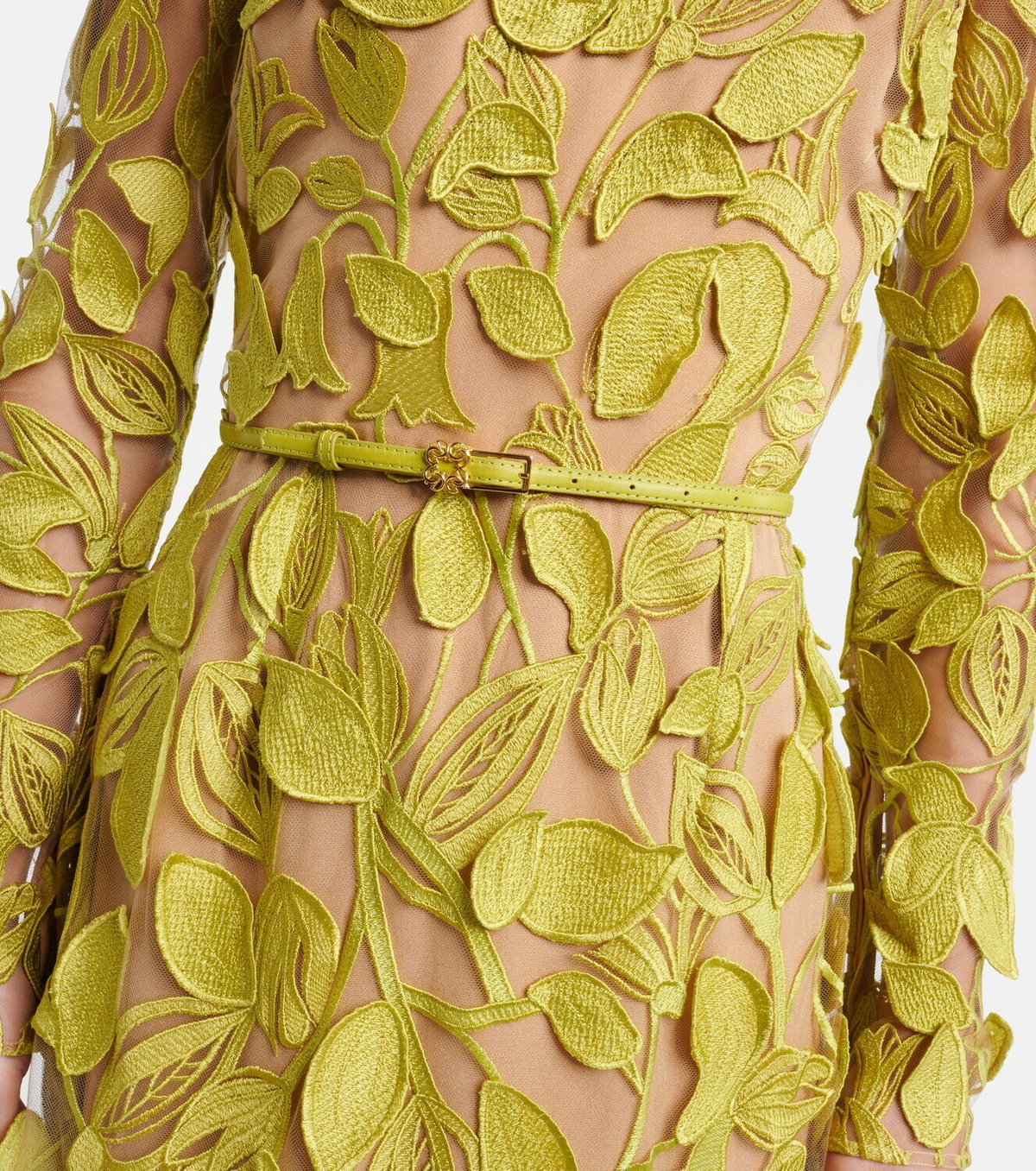 Elie Saab Embroidered silk-blend midi dress