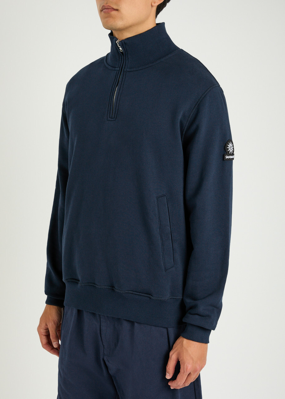 Sandbanks Cotton Half-zip Sweatshirt Navy