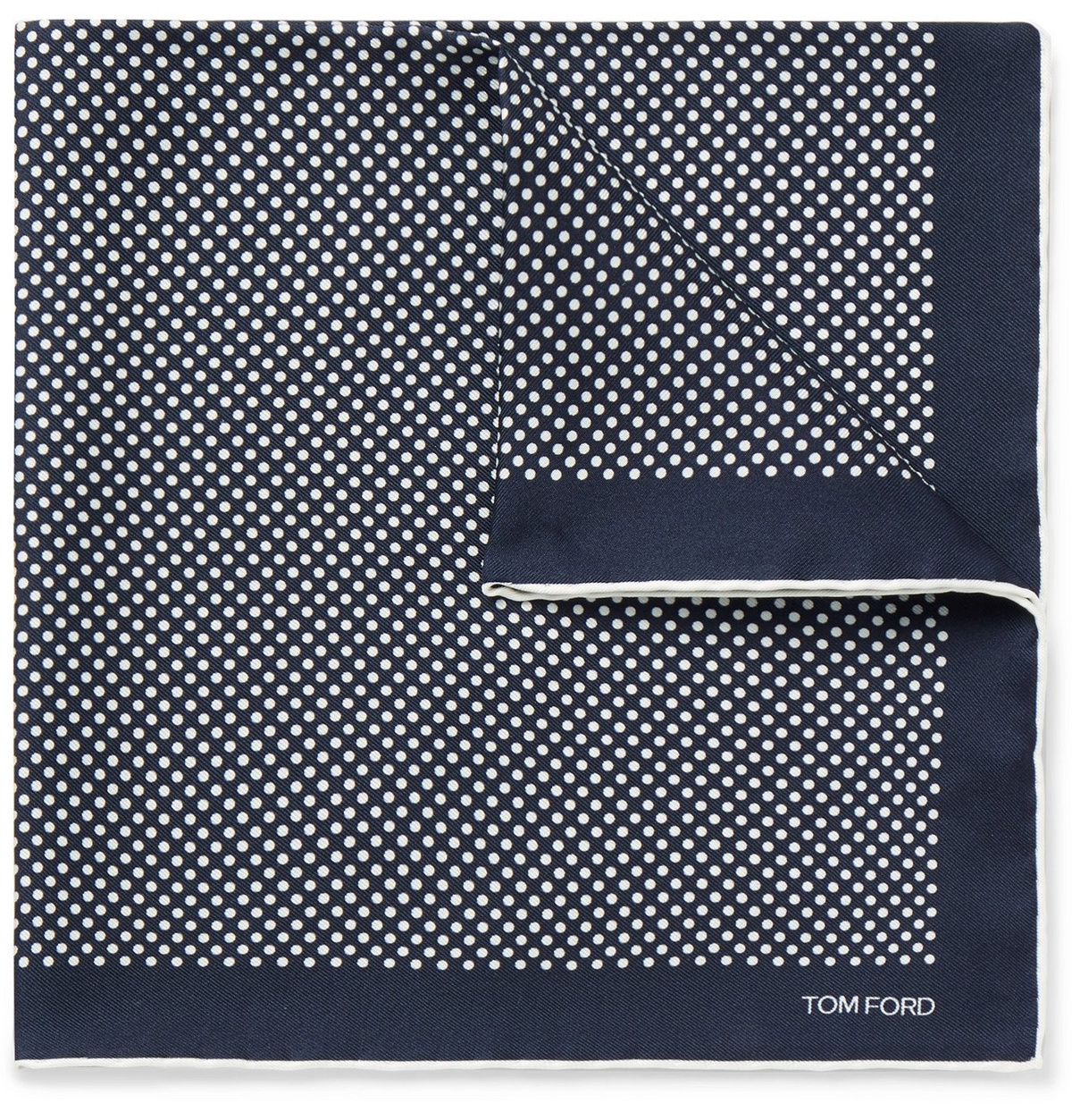 TOM FORD - Polka-Dot Silk Pocket Square - Blue TOM FORD