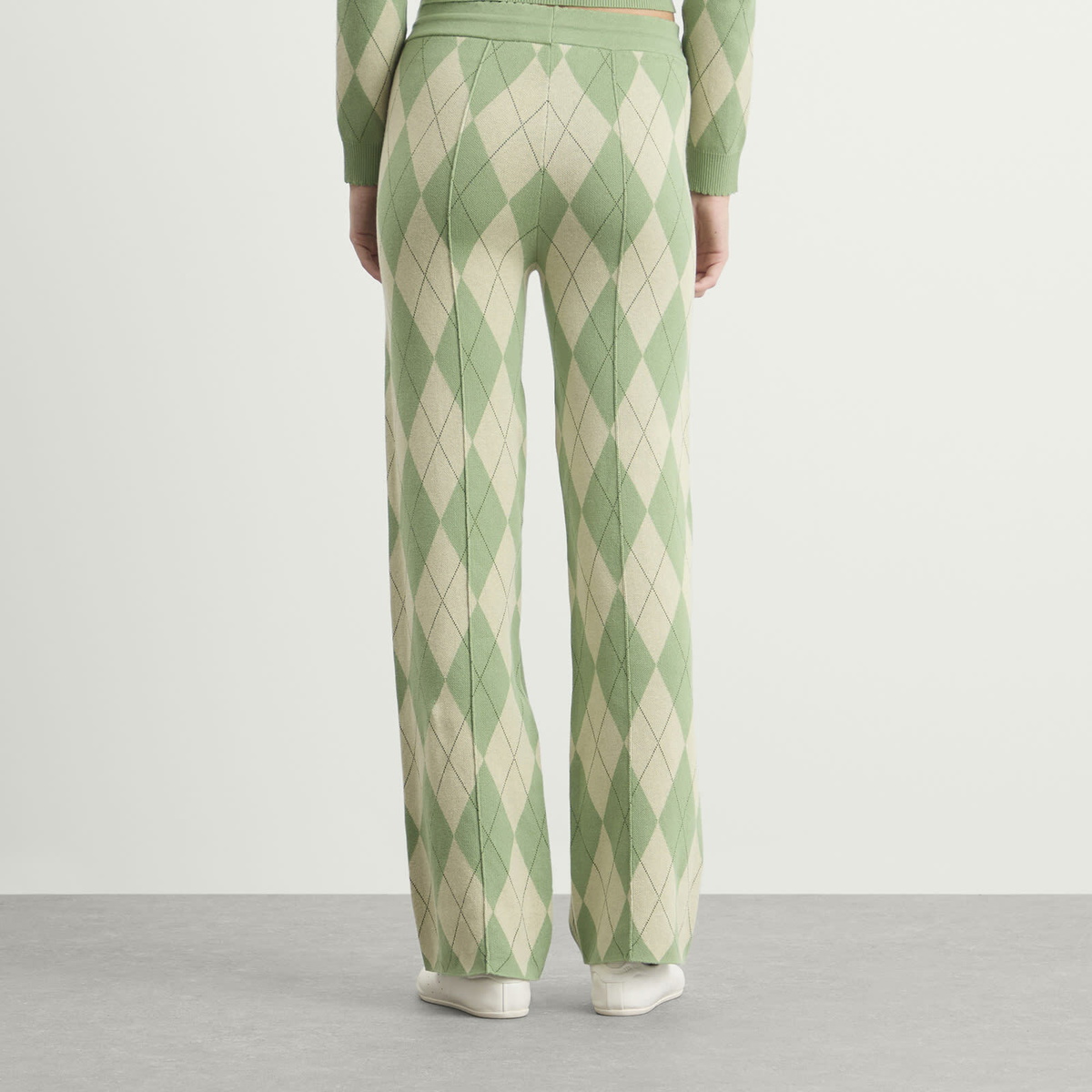 House Of Sunny Women's Argyle Lounge Pant in Matcha