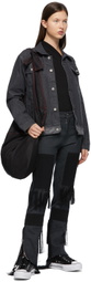 Youths in Balaclava Grey & Black Fringed High Waisted Jeans