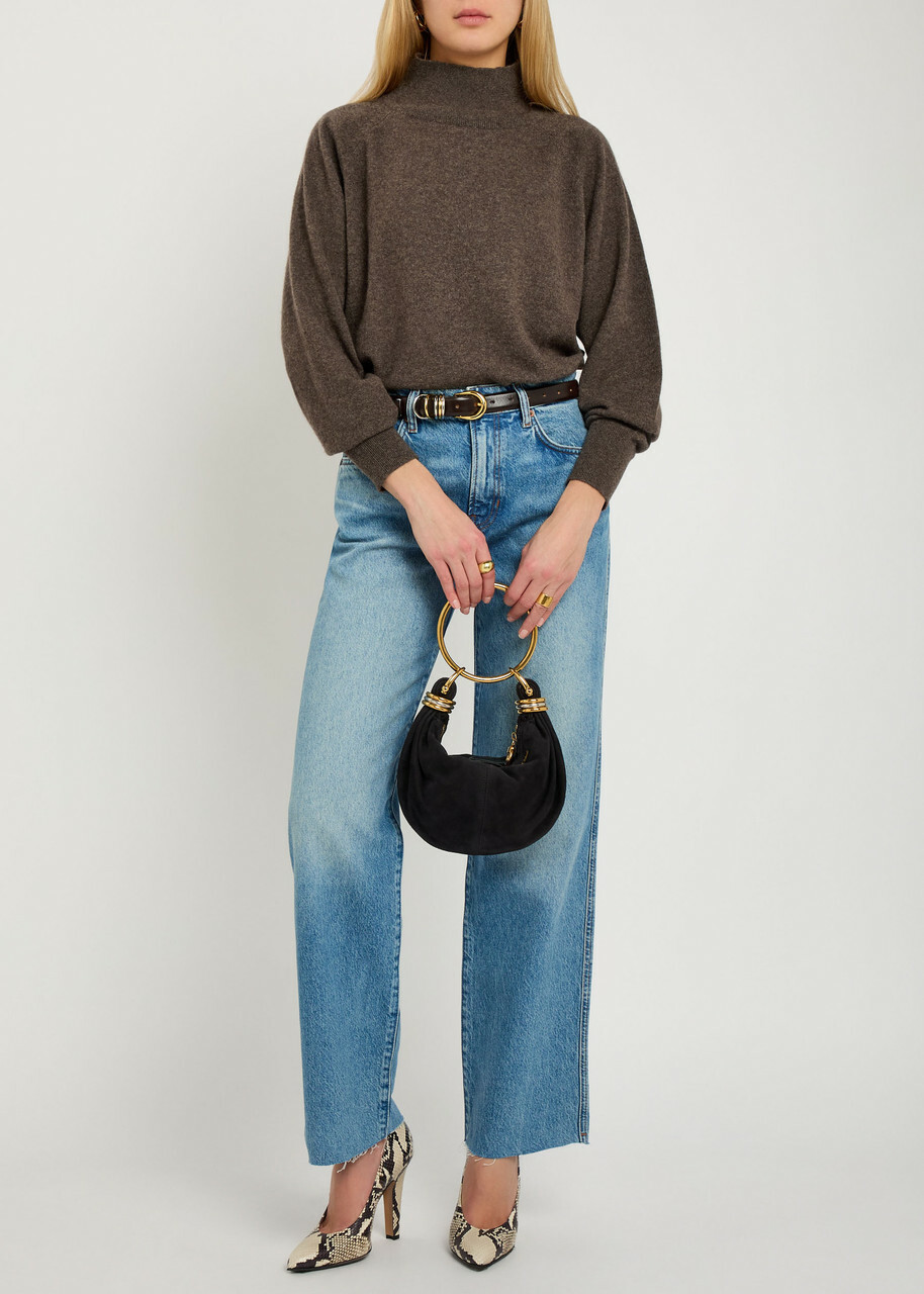 Reformation Merritt Turtleneck Cashmere Jumper Brown