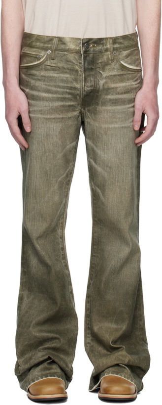Photo: COÛT DE LA LIBERTÉ Khaki Jimmy Ecru Twill Flare Jeans