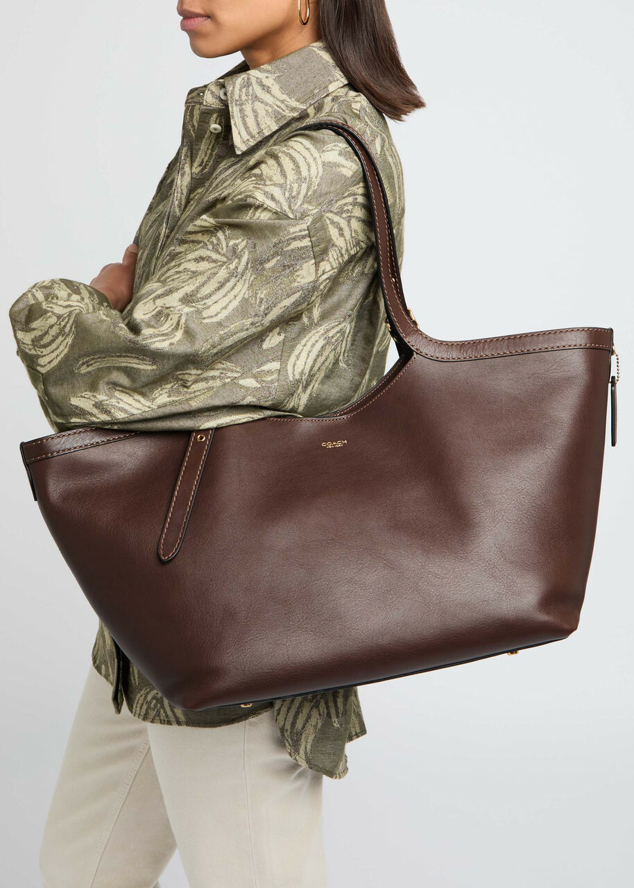 Coach Gramercy Grained Leather Tote - Brown - One Size