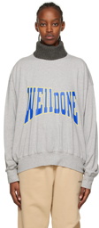 We11done Gray Unbalanced Sweatshirt