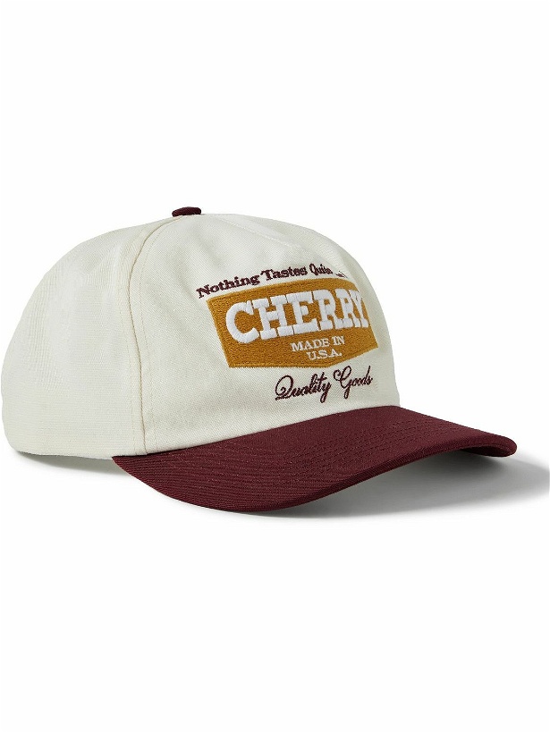 Photo: CHERRY LA - Logo-Embroidered Colour-Block Cotton-Twill Baseball Cap