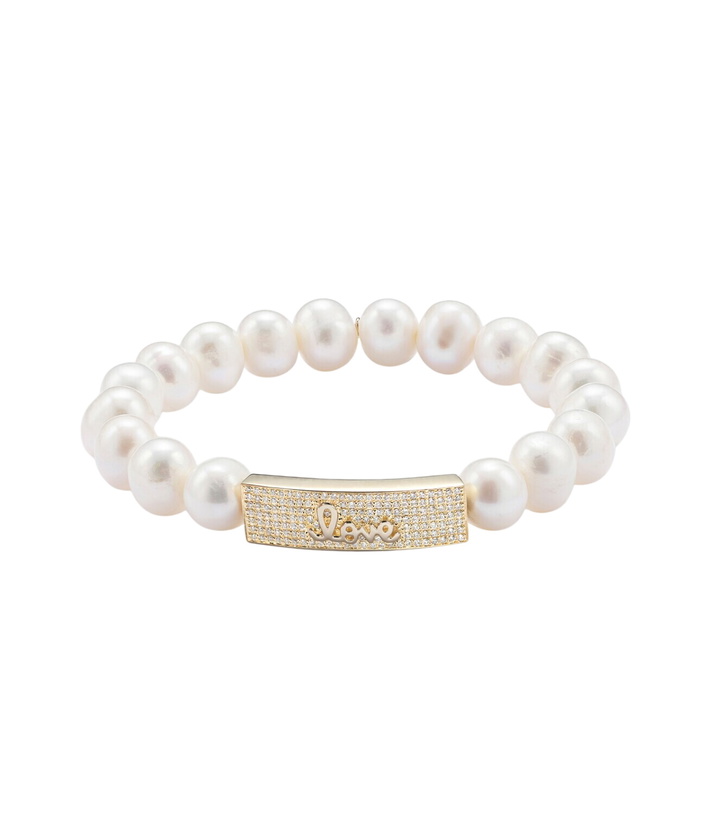 Photo: Sydney Evan 14kt gold bracelet with diamonds and pearl