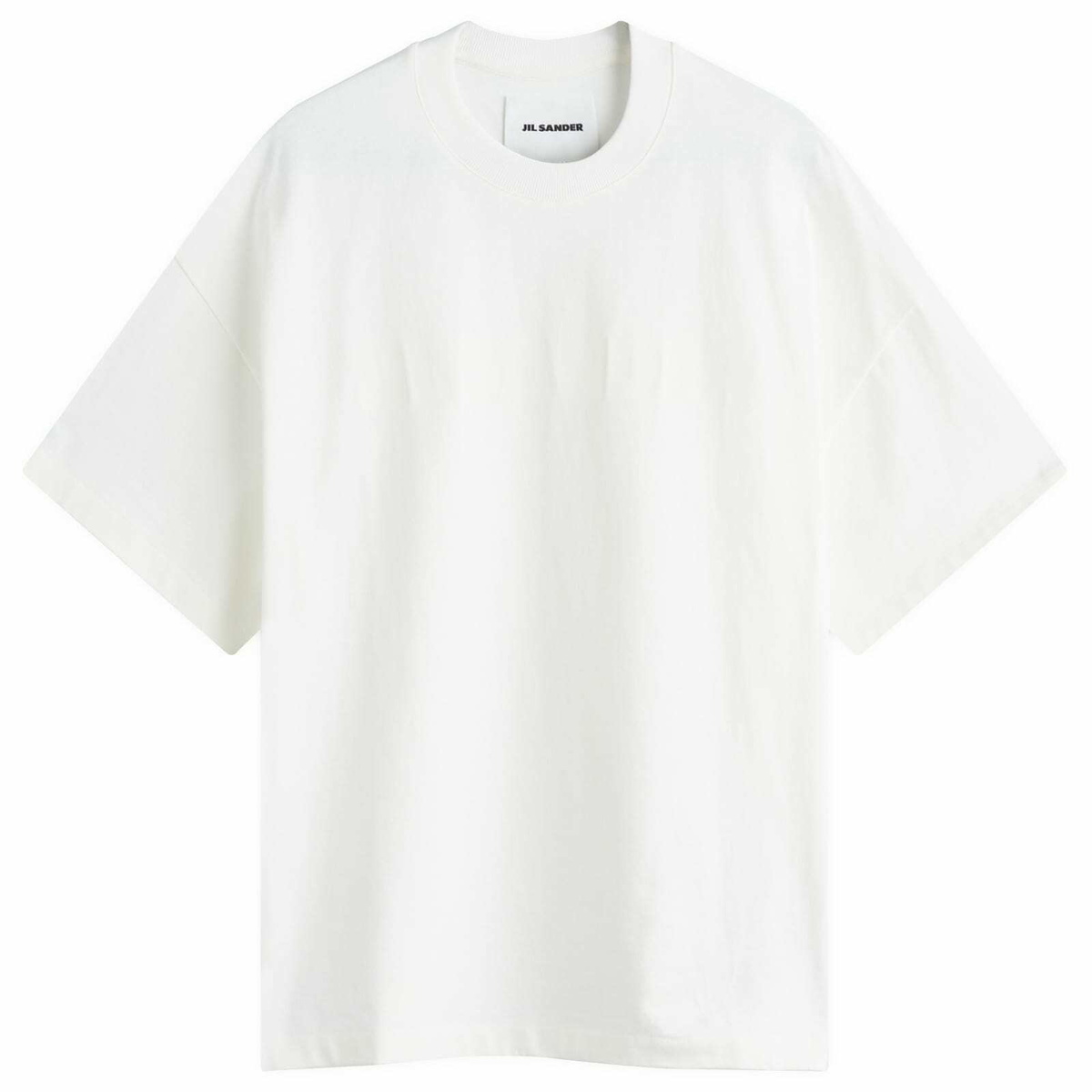 Jil Sander Men's Stiff Lightweight T-Shirt in Porcelain Jil Sander