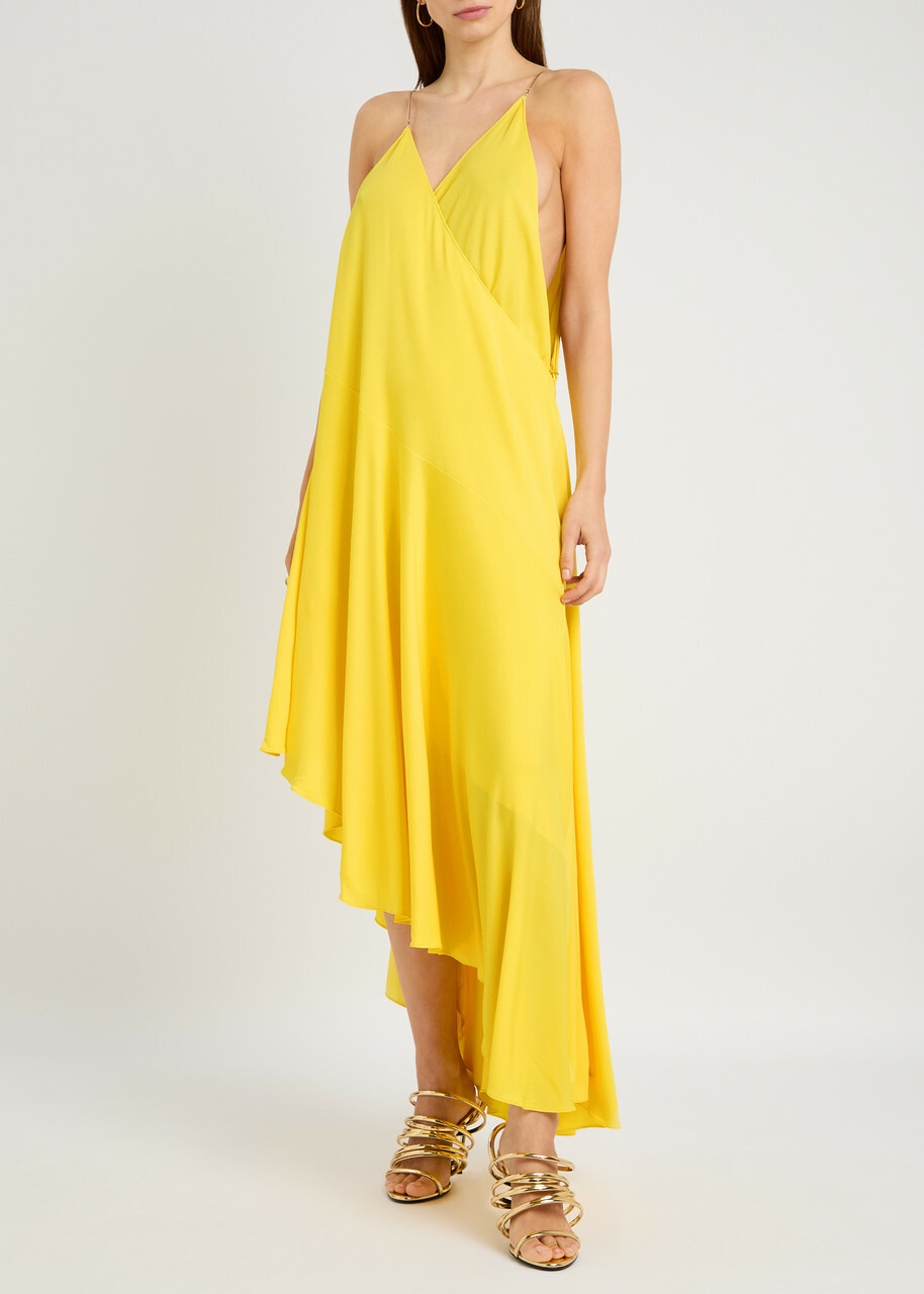 Alaa Asymmetric Jersey Maxi Dress Yellow ALAA