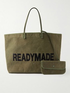 READYMADE - Dorothy Large Nubuck-Trimmed Logo-Embroidered Canvas Tote Bag