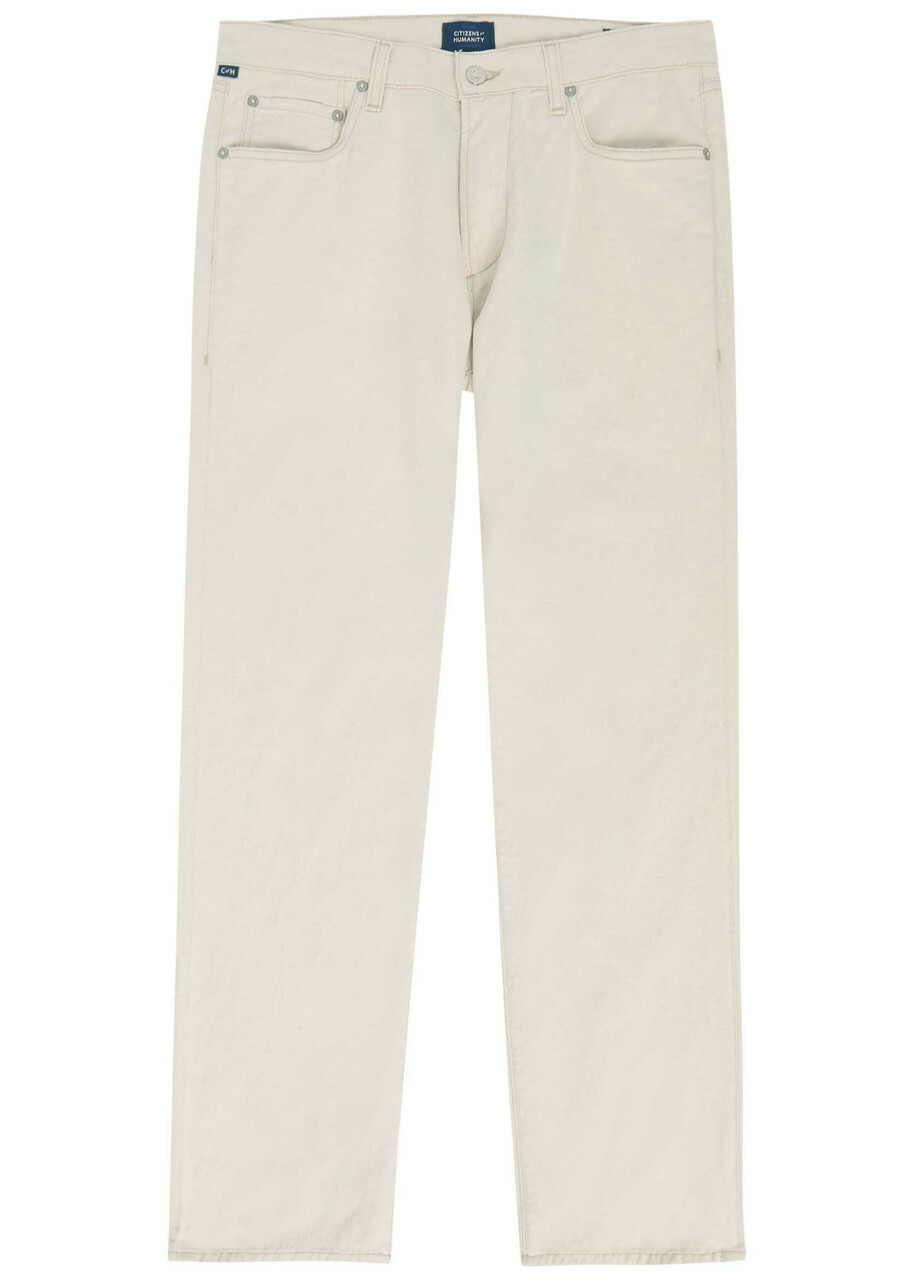 Citizens OF Humanity Elijah Straight-leg Cotton-blend Trousers Beige