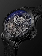Roger Dubuis - Excalibur Spider Pirelli Automatic Skeleton 45mm Black DLC-Coated Titanium and Rubber Watch, Ref. No. RDDBEX0826