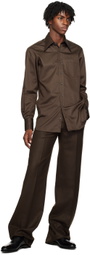 Husbands Brown Slim-Fit Shirt