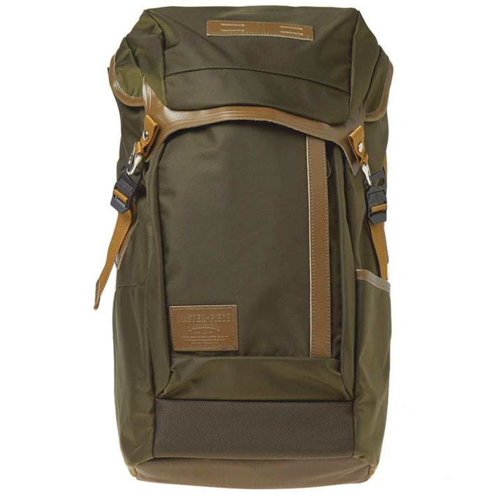 Photo: Master-Piece Potential Leather Trim Backpack Green