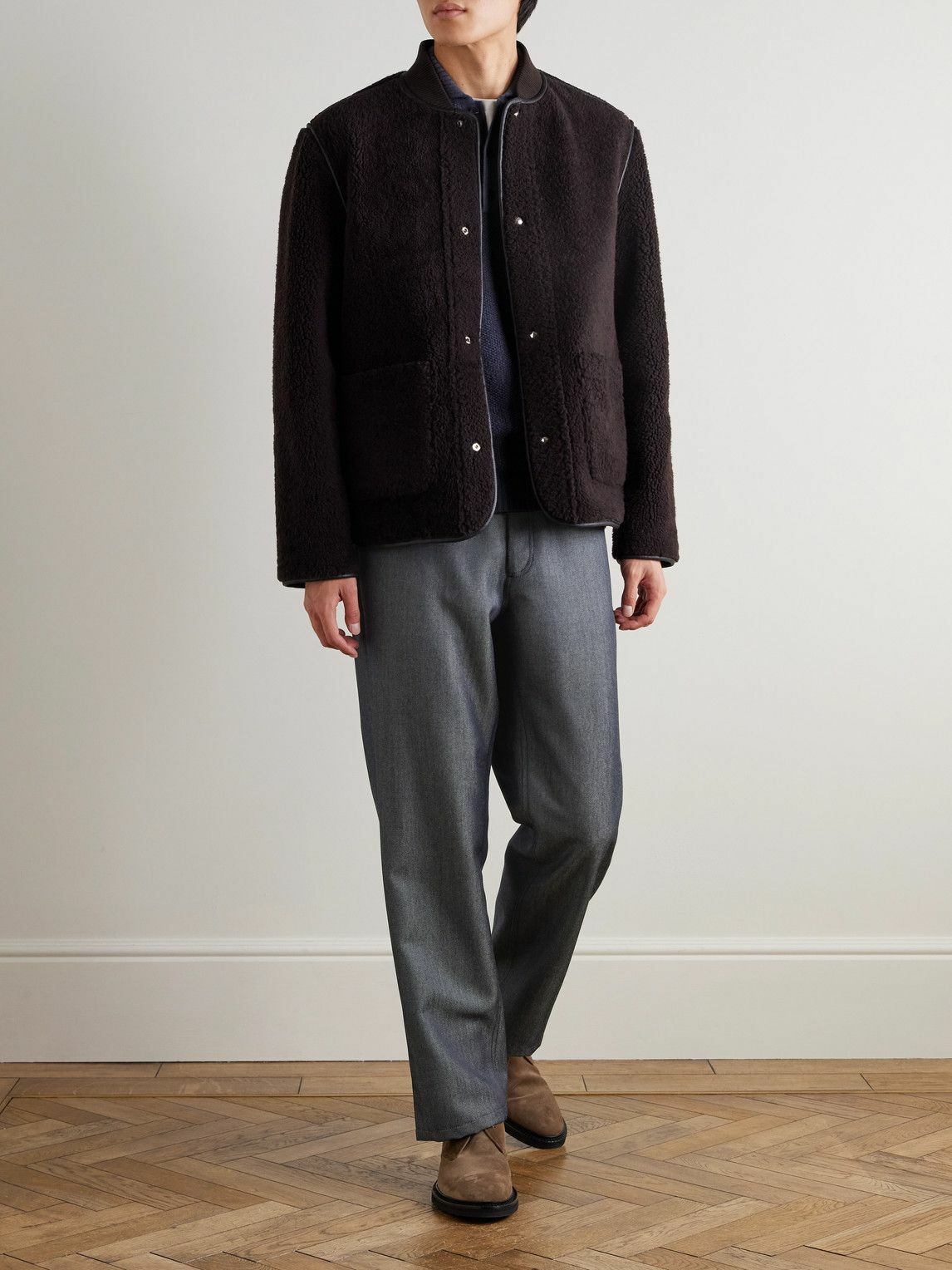 Mr P. - Straight-Leg Wool and Mohair-Blend Jeans - Blue