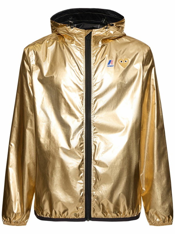 Photo: COMME DES GARÇONS PLAY K-way Gold Emblem Full Zip Jacket
