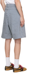 JW Anderson White & Navy Twisted Workwear Shorts