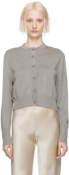 Silk Laundry Gray Cropped Cardigan