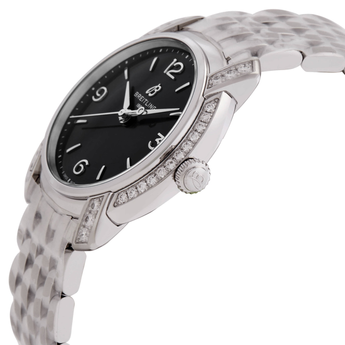 Breitling Premier Quartz Diamond Black Dial Ladies Watch A77330671B1A1