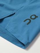 ON - Essential Straight-Leg Logo-Print Recycled-Shell Shorts - Blue