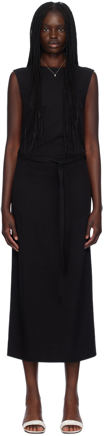 TOTEME Black Fluid Tie-Waist Maxi Dress Toteme