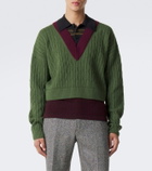 Dries Van Noten Layered wool and cotton polo sweater