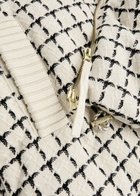Varley Eugene Quilted Checked Wool-blend Coat Black And White