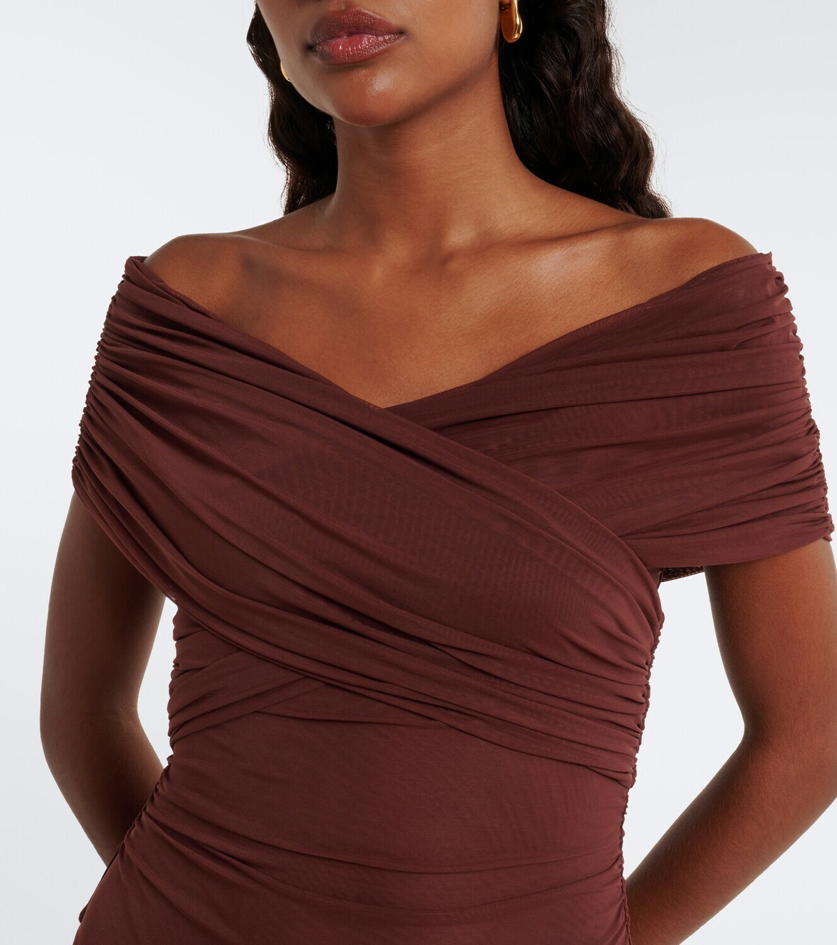SIR Off-shoulder mesh bodysuit