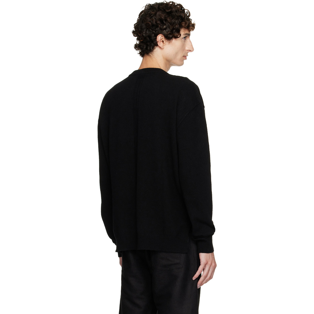Rick Owens Black Tower Round Neck Sweater