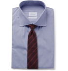 Brioni - Slim-Fit Checked Stretch Cotton-Blend Poplin Shirt - Blue