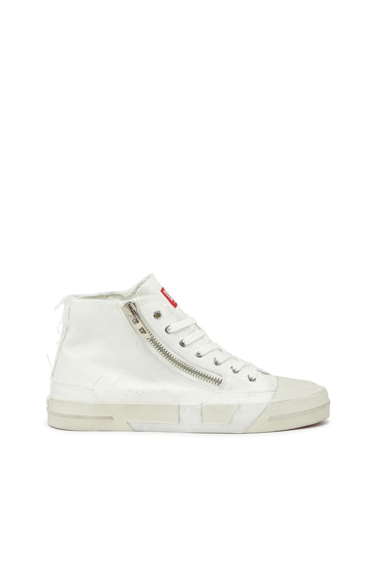 Photo: Diesel S-D-Verse - Sneakers in frayed canvas with D logo - Sneakers Mens in White