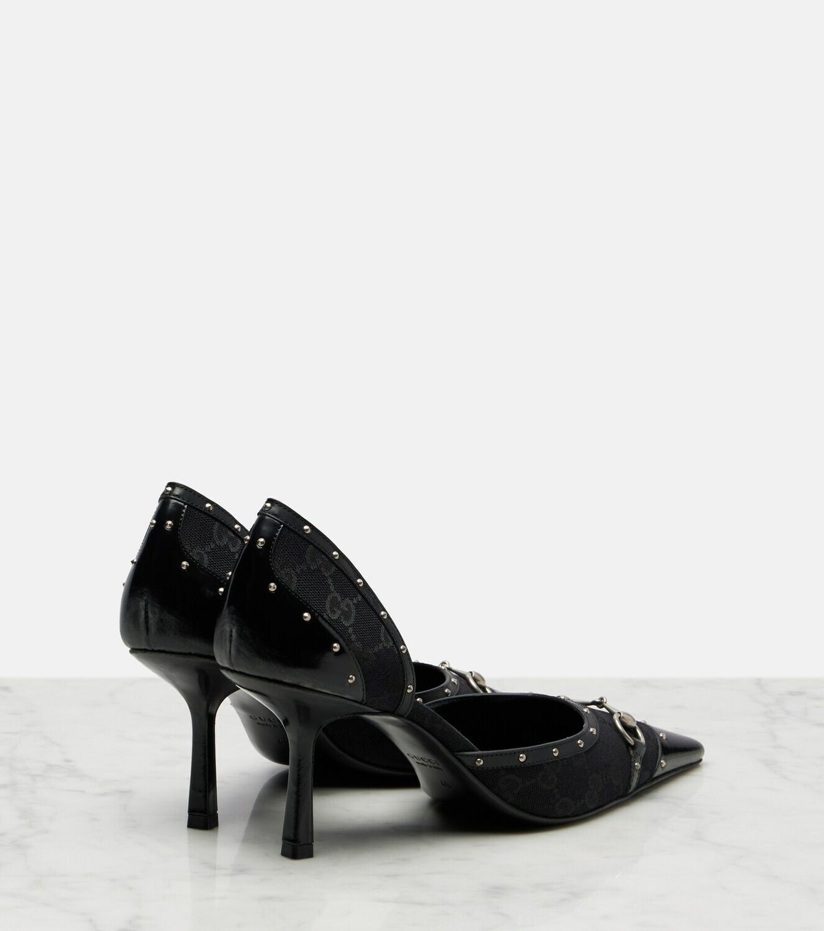 Gucci Savoy Horsebit GG canvas pumps